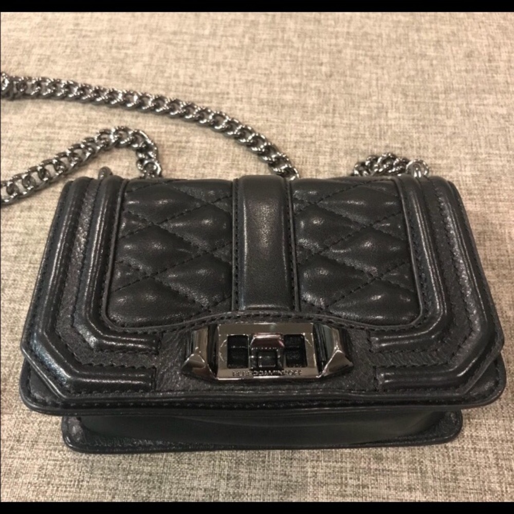 Rebecca Minkoff small black quilted love crossbody